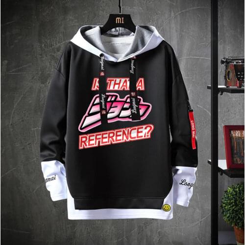 Anime JoJos Bizarre Adventure Hooded Teenagers Cosplay Costume Hoodie Unisex Casual Fake Two-Piece Sweatshirt jacket coat