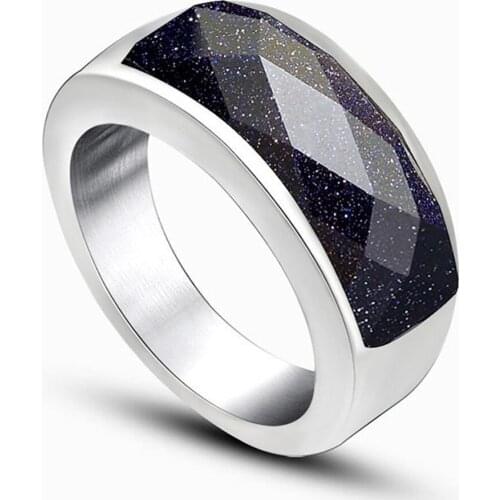 SHQIYAY 316L stainless steel Finger Rings For Men Women Bride Wedding Party Jewelry Vintage Fashion Red Black Blue Stone 084