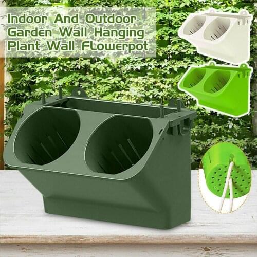 3 Colors Wall Hanging Plant Flower Stackable Pot Self Watering Planter Garden Yard Vertical Flower Pots