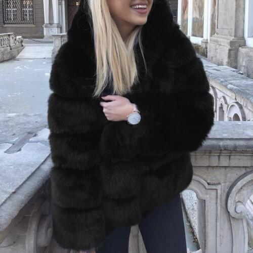 Coats Winter Women Faux Mink Winter Hooded New Faux Fur Jacket Warm Thick Outerwear Fake Fur Jacket Куртка Осенняя Женская @40