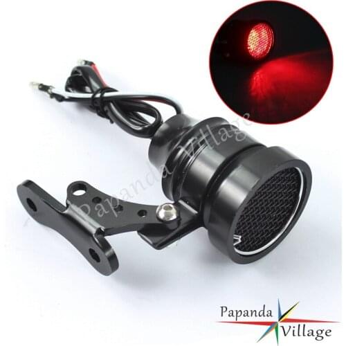 Papanda Motorcycle LED Black Rear Tail Brake Light Custom Stop Lamp Universal for Harley Chopper Bobber Cafe Racer