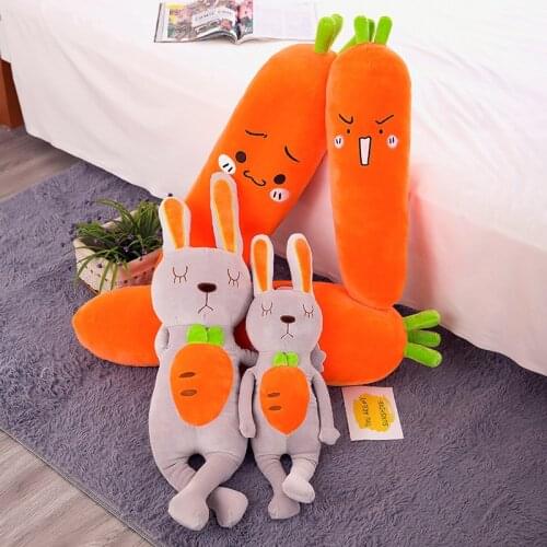 50-60cm Cartoon rabbit Carrot Plush toy Cute Simulation Vegetable Carrot Pillow Dolls Stuffed Soft Toys for Children Gift
