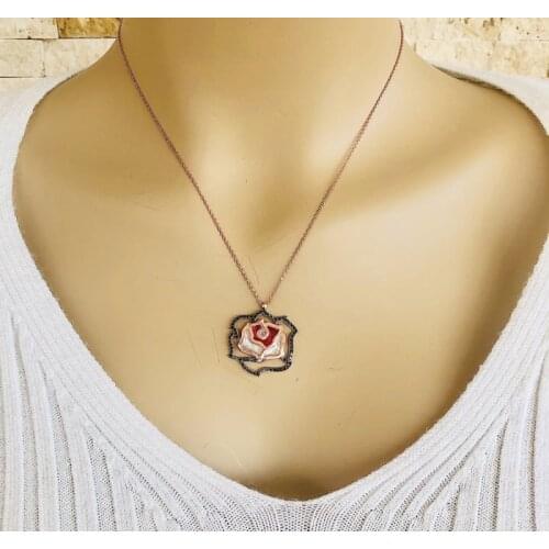 Rose 925 Sterling Silver Necklace Women Girls Gift Jewelry Accessories Fashion Handmade Elegant Chain