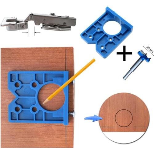 Concealed Hinge Boring Jig+35mm Forstner Bit Adjustable Fixture Practical Drill Accessories Home Tools 2020 New