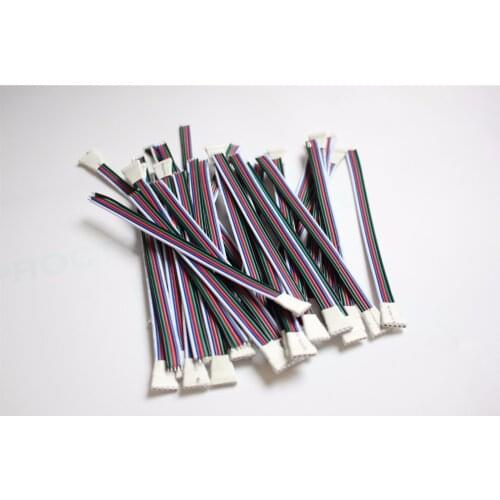 10-100pcs/lot LED Strip 5 Pin Connector Male Female RGBW Wire 5P Cable 22AWG 5 Colors for 12V running strip RGB Extension