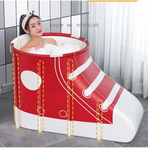 Bath Bucket Adult Folding Heating Bath Household Bidet Body Bath Bucket Bathtub Adult Artifact Net Red