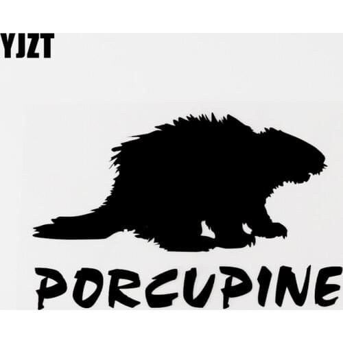 YJZT 13.6CM×8.7CM Funny Animal Porcupine Vinyl Car Bumper Sticker Decal Black/Silver 8C-0612