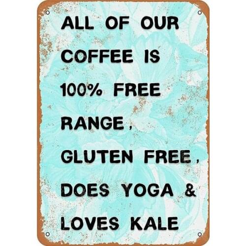 Yoga y ama Kale signo de pared vintage de aluminio retro metal signo