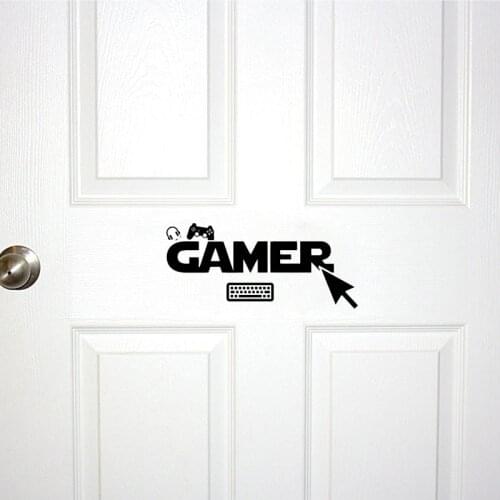 YOJA 25*11.2CM GAMER Gamepad PC Mouse Wall Sticker Room Door Decals Home Decor D1-0118