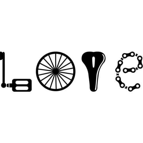 Funny Vinyl Sstickers Love Heart Decals For All Bike Lovers Art Decals Creative Decoration Bicycle Stickers Mural Decoration