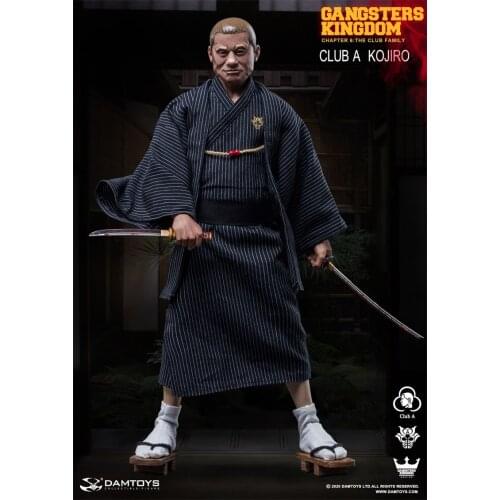 In Stock 1/6th DAMTOY DAM GK021 Gangster Kingdom Black Long Shirt Coat Robe With Belt Model For 12inch Body Doll Accessories