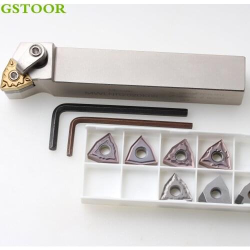 1PC WWLNR1616K08 MWLNR1616H08 External Turning Toolholder+10PCS WNMG080404 WNMG080408 Carbide Inserts CNC Lathe Arbor Sets