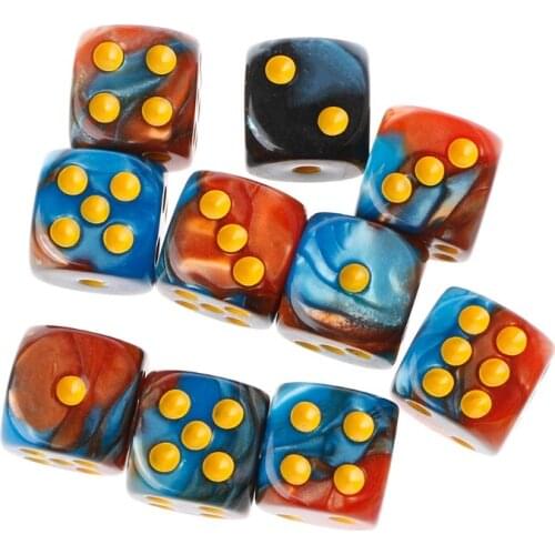 OOTDTY 10pcs Six Sided 12mm Transparent Cube Round Corner Portable Table Playing Games