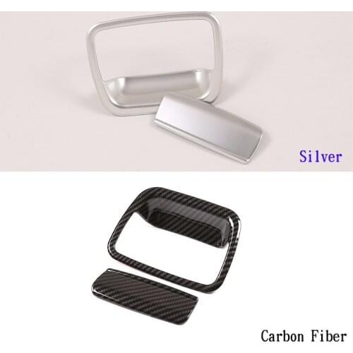 2 Color ABS chrome Carbon Fiber For BMW X1 E84 2011-2015 Car ABS Co-pilot Glove Storage Box Handle Lid Trim Interior accessories