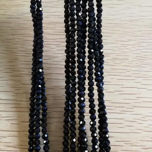3mm Black colour 32 faceted necklace hanging pendant beads crystal glass stone beads for diy