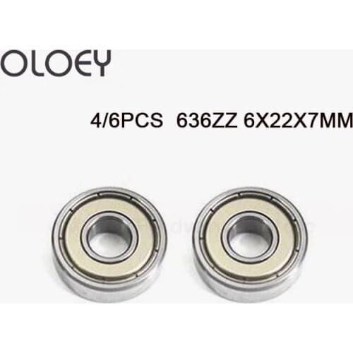 4/6pcs/Lot 636ZZ 636 ZZ 6x22x7mm Mini Ball Bearing Miniature Bearing Deep Groove Ball Bearing