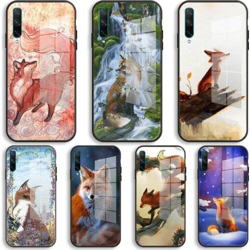 Nayida Watercolor fox Soft Silicone Case For Huawei Honor 30 20 10 Lite Pro 10i 20i 9a 8a 8x Glass Cover