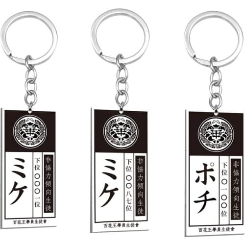 Anime Kakegurui Compulsive Gambler Keychain Jabami Yumeko ID Card Acrylic Pendant Key Ring Cosplay Jewelry