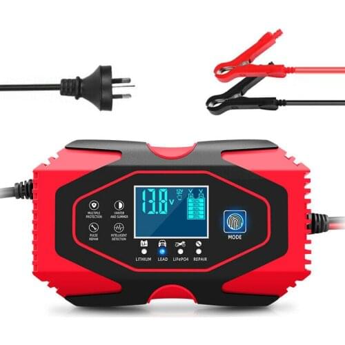 Car Motorcycle Battery Charger Lead-acid AGM GEL Lithium Smart Repair Power Bank Battery Charger With LCD Display Car Motorcycle