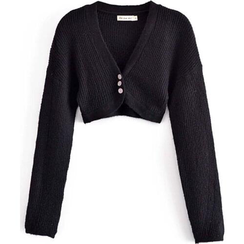 Basics V Neck Polyester Long Sleeve Crop Length Outerwears DLSY641