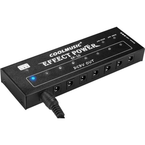 Coolmusic EP-10 Guitar Effect Power Supply 10 Channels For 9V DC 12V/18V Guitar Pedal Power Supply-US Plug