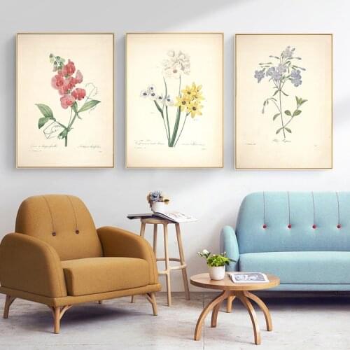 Botanical Studies Vintage Posters French Plant Illustrations Botany Canvas Painting and Prints Wall Art Pictures for Home Decor