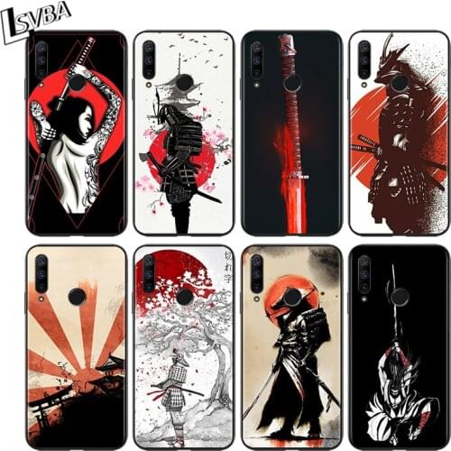 Japanese Samurai for Huawei Honor 30 20 10 9S 9A 9C 9X 8X MAX 10 9 Lite 8A 7C 7A Pro Silicone Black Phone Case