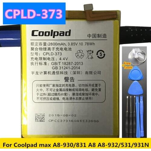 CPLD-373 2800mAh Battery For Coolpad max A8-930 A8-831 A8 A8-932 A8-531 A8-931N CPLD-358 For 8690, 8690-T00, 8691-00 , X7