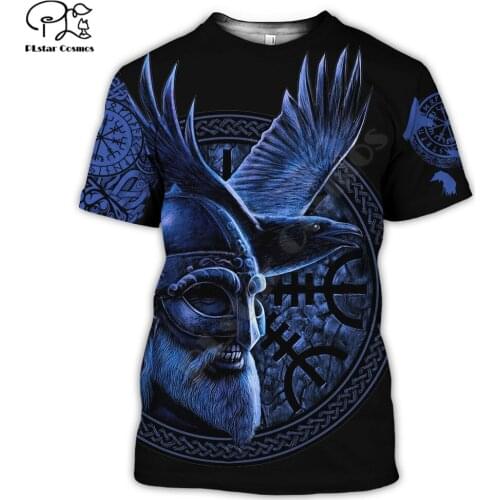 PLstar Cosmos summer Viking tattoo 3D Printed Harajuku streetwear hiphop T shirts men women Casual Short sleeve style-4
