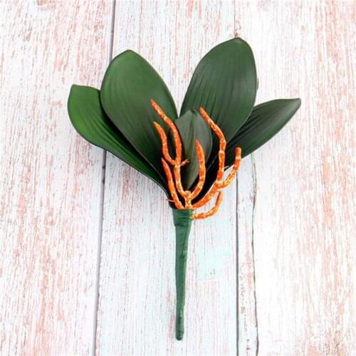 Simulation Phalaenopsis Leaf Home Gardening Decoration Green Plant DIY Wedding Party Decoration Green Leaf