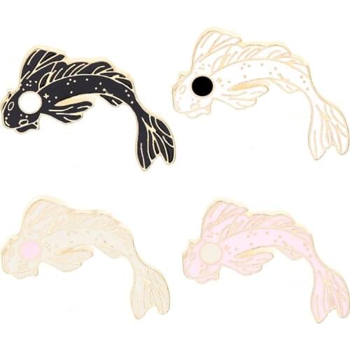 Yin Yang Fish Brooches Badges Enamel Pins Cat Fish Jewelry Best Friend Christmas Gift