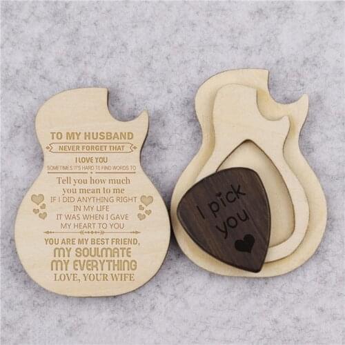 Guitar Pick Box Engraved Custom Holder Fathers Day Music Teacher Guitar Player Personalized Gifts Dropshipping Store New Product