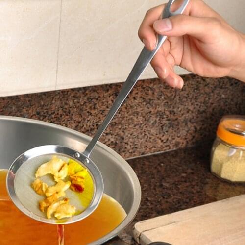 New Kitchen Tools & Gadgets Stainless Steel Mesh Skimmer Vegetable Residue Oil Mesh Colander Strainer 19*7.3*6.2cm