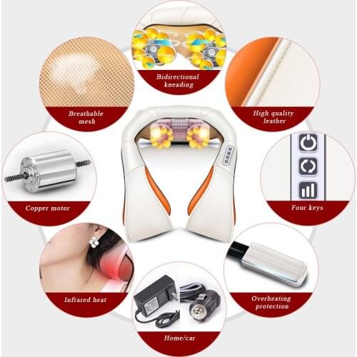 Roller Cervical Back And Neck Massager Shawl Cervical Heat Manual Home Car Relaxation Vibrating Physiotherapy Health Machine