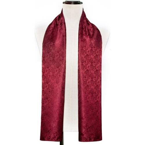 New Fashion Men Scarf Red Jacquard Paisley 100% Silk Scarf Autumn Winter Casual Business Suit Shirt Scarf 160*50cm Barry.Wang