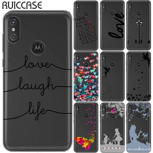 Love Laugh Life Soft TPU Case For Coque Motorola Moto One Power Butterfly Tinker Bell Deer Phone Cover For Moto One Power