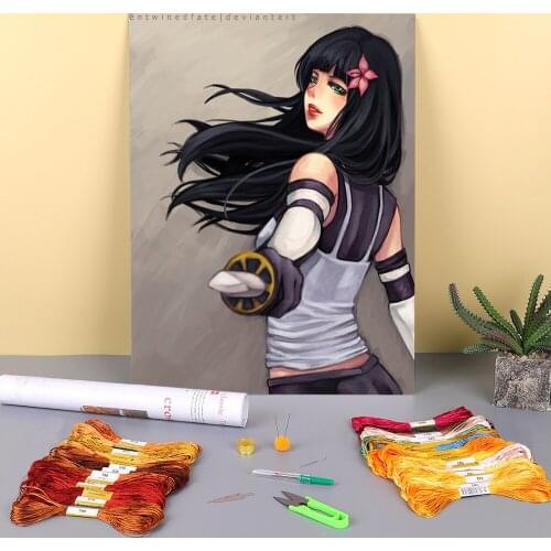 Cartoon Girl Woman Printed Canvas 11CT Cross-Stitch Set Embroidery DMC Threads Sewing Handmade Painting Knitting Different