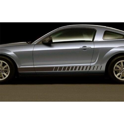 For 1Set/2Pcs Ford Mustang Side Strobe Stripes Stickers Decals Graphics 1964 - 2016 3M Car Styling