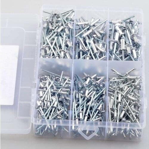 New 500Pcs Aluminum Rivet Nut Set Zinc Plated Steel M3.2 M4 M5 Rivet Nutsert SAE Rivet Nut Kit Hardware Tool Accessories