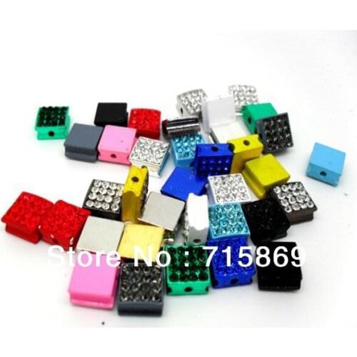 Wholesale 200pcs/lot Pave Rhinestone Crystal Square Beads Make Bracelet spacer beads10*10mm
