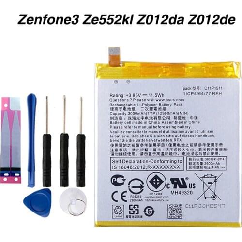 Original High Capacity C11P1511 Battery For ASUS Zenfone3 Ze552kl Z012da Z012de 2900mAh Straight line