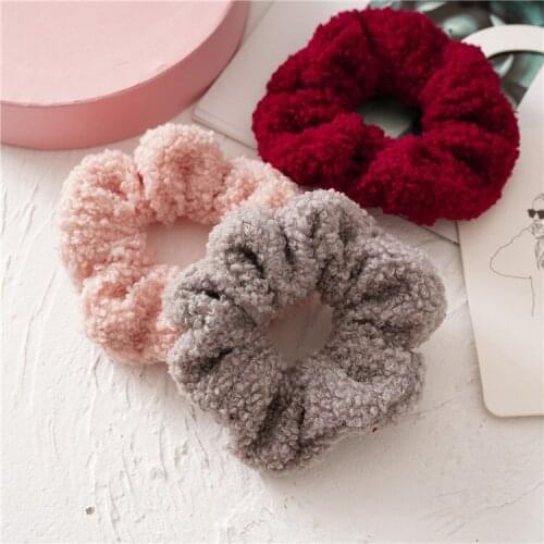 Autumn and winter Plush large intestine circle womens curling wool lamb hair circle all kinds of wool cloth circle headdress
