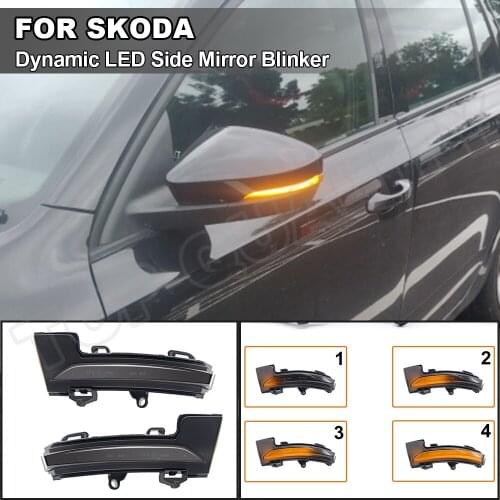 Fit For 2012-2020 Skoda Octavia Mk3 III 5E0949102 Amber LED Dynamic Turn Signal Blinker Sequential Side Mirror Indicator Light