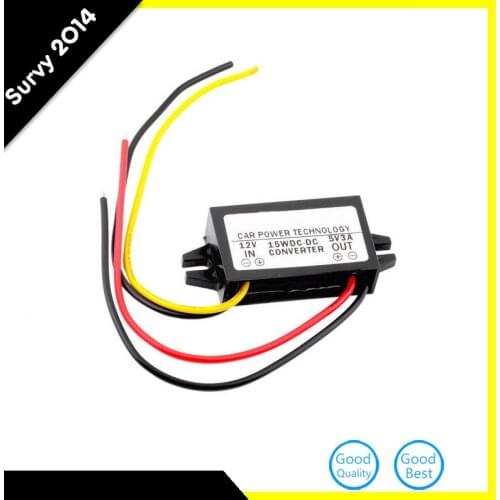 DC DC Converter 12V Buck To 5V 3A Dual USB Output Jack Car Power Regulator Voltage Step Down Module Power Supply diy electronics