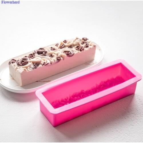 Rectangular Rose Shading Silicone Mold DIY Handmade Soap Silicone Mold Fondant Cake Mold Cake Decorating Tools Chocolate Mold