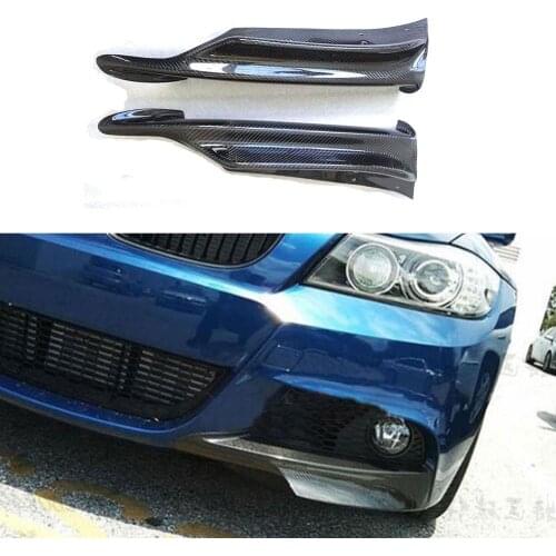 Carbon Fiber Diffuser Front lip Splitters Flaps Aprons For BMW 3 Series E90 M Sport M-Tech 2006-2012 Bumper Winglets Car Styling