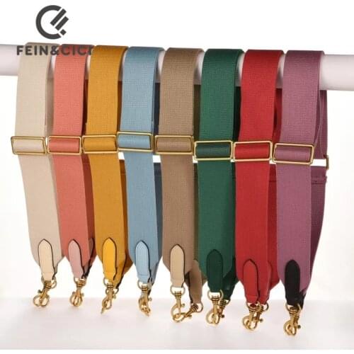 Colorful Bag strap large wide canvas fabric strap messenger shoulder bag belt with cowskin leather bags parts accessories 2020