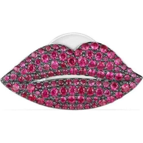 SLJELY Brooches Lips For Clothes