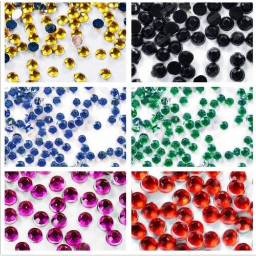 500pcs Mix color 2mm Rhinestones Strass Round Acrylic Loose Rhinestone Flatback Nail Art Crystal Strass RhinestonesRed