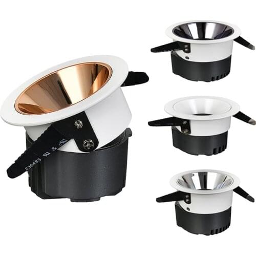 LED Ceiling Spot Light Angle Adjustable Embedded Anti-Glare Downlights 7W 9W 12W 15W 20W 25W 30W For Hotel Pic Background Aisle